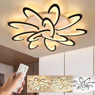 Produktbild von 120W Blumenförmiges Design LED Deckenleuchte, Modern LED Deckenlampe 96cm 7200LM, Dimmbar mit Fernbedienung, für Wohnzimmer, Schlafzimmer
