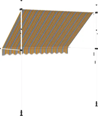 Obrázek produktu pro ručně stahovací markýza vidaXL 250 cm žlutá/modrá pruhovaná