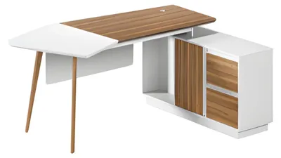 Productafbeelding van Modern bureau, bureau voor kantoor, kantoormeubilair, 240x90 cm, hoekbureau