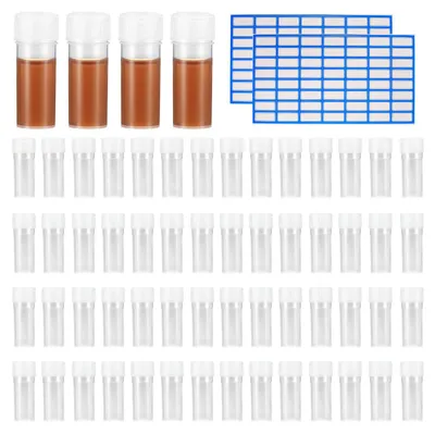 Obrázek produktu pro 60 zkumavek o objemu 5 ml, průhledné zkumavky se šroubovacím víčkem