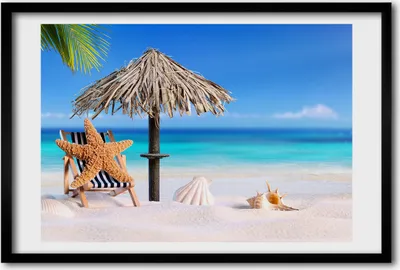 Produktbild von Bild 60x40 MDF-Rahmen, Wandkunst Strandferien