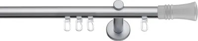 Produktbild von SN Deco Gardinenstange Innenlauf Lyon, 19 mm, 1-läufig, Stahl, Komplett-Set mit Ringen, Profilträger, 320 cm, chrom matt