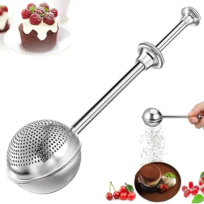 Produktbild von Mehlsieb 1 Stck, Edelstahl Silber, Puderzuckerstreuer Für Mehl Und Kakao, Einhandsieb Für Backen Und Dekorieren