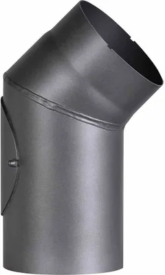 Image de FIREFIX Coude pour tuyau de poêle 45°,Ø150mm,gr fixe avec porte, couleur : gris