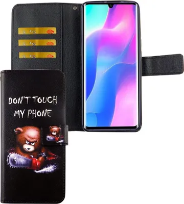 Produktbild von Xiaomi Mi Note 10 Lite Tasche Handy Hülle Schutz-Cover Flip-Case mit Kartenfach Don't touch my phone