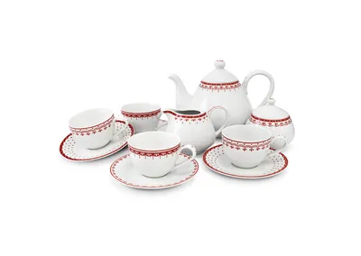 Produktbild von Leander Tee-/Kaffeeservice, Tschechisches Porzellan, HyggeLine, rot, Leander, 11 d.