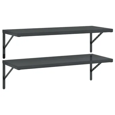 Image de Étagères murales 2 pcs 100x40 cm noir acier inoxydable