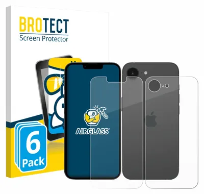 Produktbild von 6x BROTECT Schutzglas für Apple iPhone 17e (Display+Rückseite) Schutzfolie Panzer Folie Glas Display Schutz klar