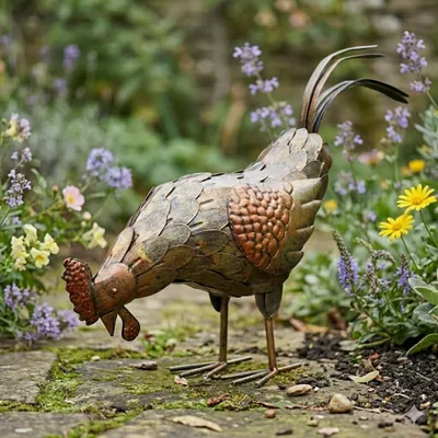 Zdjęcie produktu dla Niezwykły kogucik w odcieniach miedzi ok. 40 cm - figurka dekoracyjna