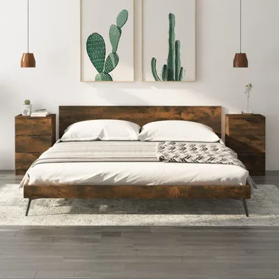 Immagine prodotto di vidaXL Comodini, set da 2 pezzi, rovere affumicato, 40x36x65 cm