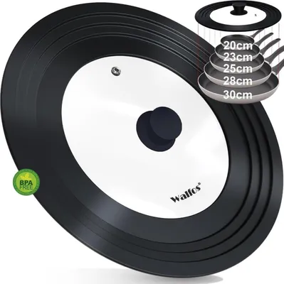 Image de Walfos Couvercle universel Ø 30-20 Couvercle en verre pour casseroles et poêles, résistant à la chaleur