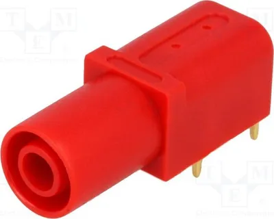 Obrázok produktu pre 1x izolovaný konektor, 33,6 mm; banánové konektory, 4 mm, pozlátené, červené; banánové konektory, 4 mm, 24 A
