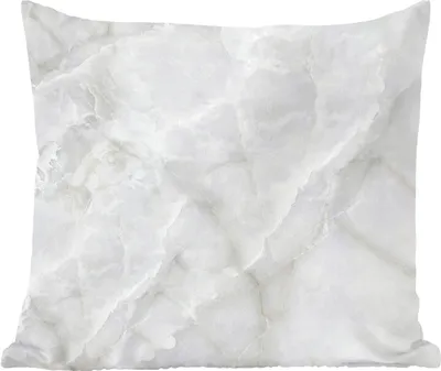 Produktbild von MuchoWow® Zierkissen Sofakissen Wohnzimmer Dekokissen 45x45 cm Marmor - Stein - Weiß - Schlafpolster - Polster für das Sofa