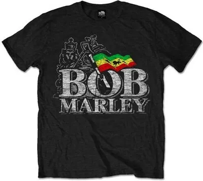 Produktbild von Bob Marley Distressed Logo Black S T-Shirt