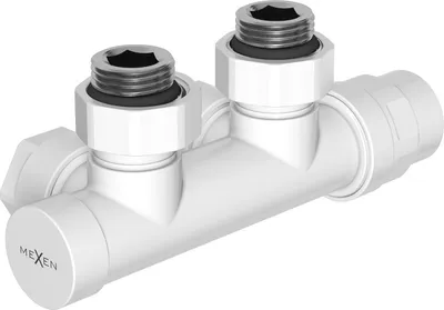 Produktbild von Mexen Heizkörperventil, Eckform, Duplex, DN50, weiß - W907-000-20