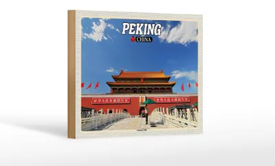 Produktbild von Holzschild Reise 18x12 cm Peking China Verbotene Stadt Dekoration