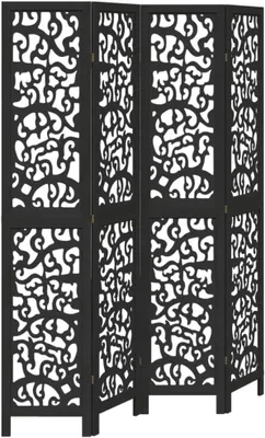 Imagen del producto de Pantalla divisoria de 4 paneles, color , 140-145 x 200 cm, fabricada en madera de paulownia