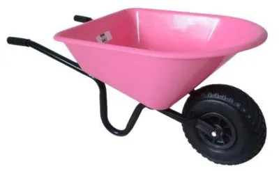 Productafbeelding van MM Kinderkruiwagen Kunststof Bak met Metalen Onderstel Roze