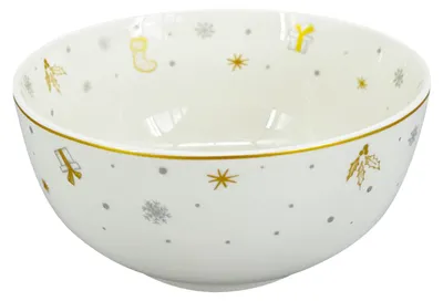 Obrázek produktu pro Vánoční miska Stříbrná Koleda 15 cm, stříbrná/zlatá