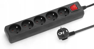 Image de Rallonge électrique Montis 5 m 5 prises noir IP20 16A 230V