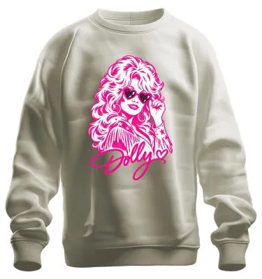 Obrázok produktu pre Dolly Parton, country speváčka, mikina s kapucňou v retro westernovom štýle, prírodná farba, veľkosť S