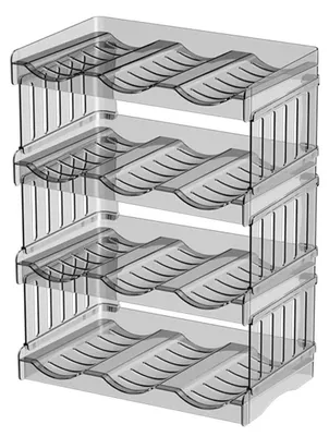 Wasserflaschen-Organizer, stapelbar, 4er-Set, transparent, 31,5x20x42 cm