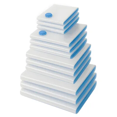 Immagine prodotto di Sacchetti sottovuoto 40-80 cm - Sacchetti per abiti e biancheria da letto - Set di 12 - Resistenti e riutilizzabili - Protezione dall'umidità e dalla polvere