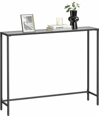 Produktbild von Konsolentisch, Vorzimmertisch, Sofatisch, Platte Aus Gehärtetem Glas, Metallgestell, Verstellbare Beine, Für Wohnzimmer, Vorzimmer