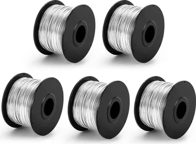 Image de Fil de ligature Rebar, 5 pièces de 110m 0,8 mm en acier Rebar Tie Wire Bobine de fil d'armature en acier à faible teneur en carbone Fil de ligature de remplacement pour machine à ligaturer les armatures automatique
