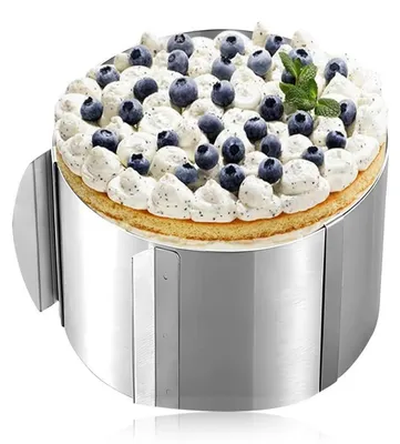 Immagine prodotto di Anello per torta regolabile, 16-30 cm, acciaio inossidabile argento, alta qualità