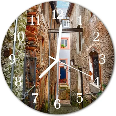 Produktbild von Glasuhr Wanduhr Küchenuhr Echt-Glas 30fi cm Gasse mehrfarbig