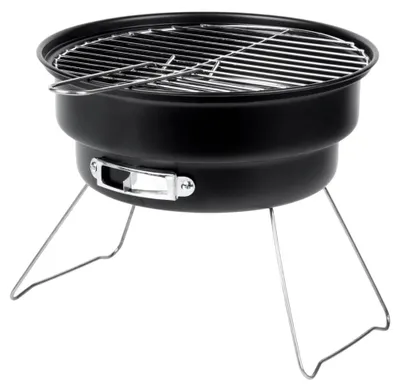 Image de Barbecue au charbon de bois - Grill portable pliable - Acier - 28 x 26 x 22 cm - Idéal pour balcon, terrasse, camping et pique-nique - Noir