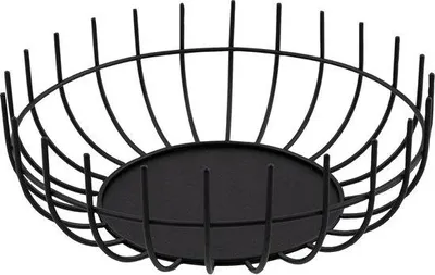 Image de Panier décoratif en fil de fer noir, Ø 30 cm