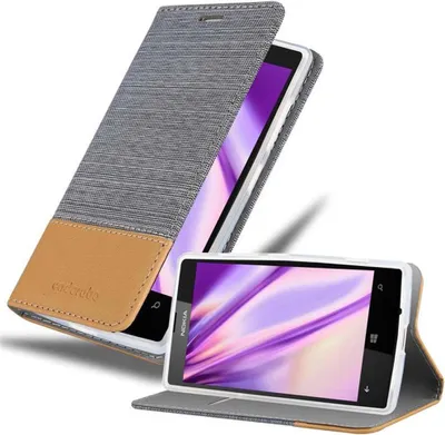 Produktbild von Cadorabo Hülle für Nokia Lumia 520 / 521 Schutzhülle in Grau Handy Hülle Etui Book Case Cover