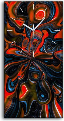 Produktbild von Küchenuhr Bürouhr Leinwand Uhr Geräuschlos 30x60 Malerei Abstrakte Kunst - weiße Hände