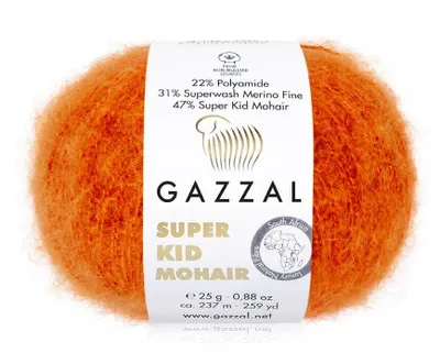 Produktbild von Gazzal Super Kid Mohair 64429 Orange – extra weich, 25g/237m Lacegarn