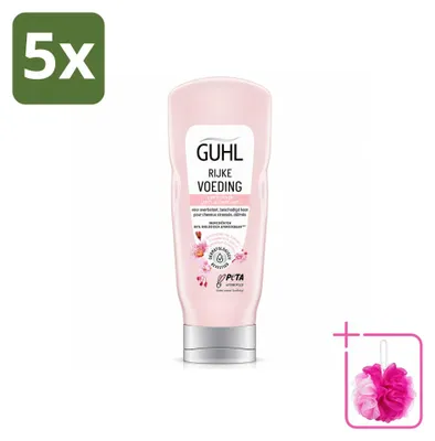 Imagen del producto de 5 unidades de acondicionador Guhl, nutritivo e hidratante, 200 ml cada uno. Pack económico