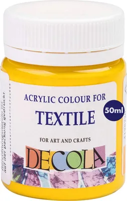 Produktbild von "Decola - Klassische Gelbe Textilfarbe 50ml | Hochpigmentierte Textilfarben Waschmaschinenfest | Hergestellt von Neva Palette"