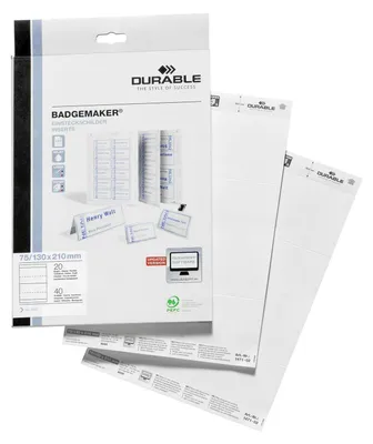 Produktbild von Durable Einsteckschild 75/130x210mm ws für Art.Nr. 8029 bedruckbar