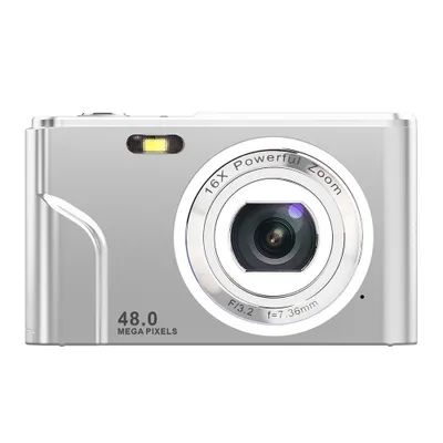 Produktbild von AIORBER Digitalkamera,48MP HD Kompaktkamera, mit 16x Digitalzoom, 2,4 Zoll IPS-Display, tragbar & leicht, 32GB Speicherkarte Digitalkameras, Silber