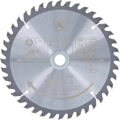 Image de Lame de Scie Circulaire Métal Dur 180 x 30 x 2,5 mm - 40 Dents - Coupe Précise et Durable - D-Work