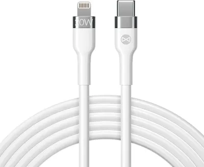 Obrázok produktu pre Forever Flexibilný nabíjací a dátový kábel, USB-C to Lightning, 2,0 m, 20 W, 3 A, biely