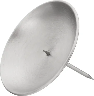 Produktbild von 4 Adventskranzteller für Ø bis 8 cm Kerzen, Außen Ø 10 cm Silber matt, abschraubbarer Dorn
