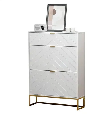Imagen del producto de Zapatero con 3 puertas, estrecho, de 80x24x122 cm