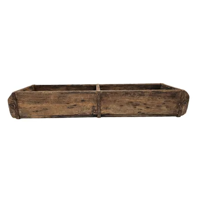 Produktbild von Holzkiste Ziegelform Ziegelsteinform Kiste recyceltes Holz Kasten 60 cm Pflanzkasten Dekokasten Mangoholz rustikal
