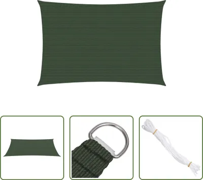 Produktbild von The Living Store Sonnensegel 160 g/m² Dunkelgrün 4x5 m HDPE