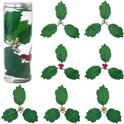 Image de Faux houx pour décoration de Noël (45 pièces)