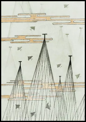Immagine prodotto di Poster 70x100cm Skyscape, Bijutsukai Giapponese Vintage per il salotto