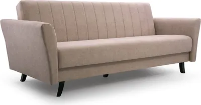 Produktbild von Sofa mit Schlaffunktion und Bettkasten, Kippsofa Klappsofa Schlafsofa Clic-Clack Couch für Wohnzimmer Federkern Sofagarnitur Polstersofa 231x90x93 cm - ANGELLI (Beige - Paros 3)