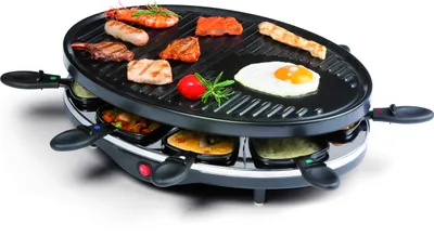 Zdjęcie produktu dla Zestaw do raclette z dużą płytą do pieczenia DOMO DO9038G